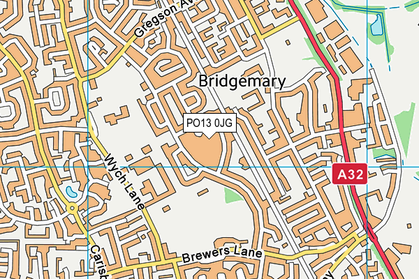 PO13 0JG map - OS VectorMap District (Ordnance Survey)