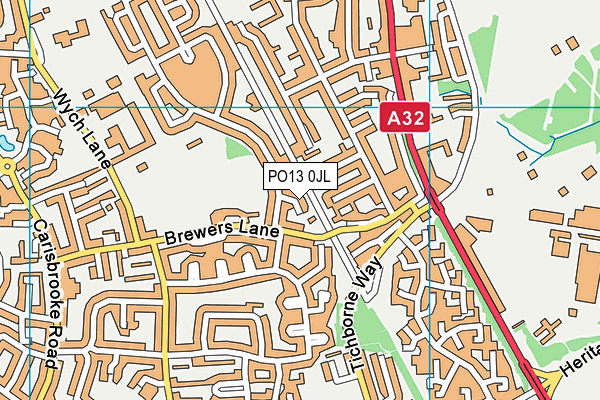 PO13 0JL map - OS VectorMap District (Ordnance Survey)