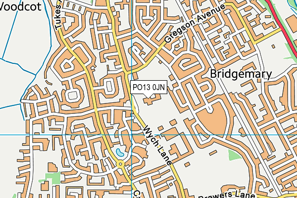 PO13 0JN map - OS VectorMap District (Ordnance Survey) PO13 0JN map - OS VectorMap District (Ordnance Survey)