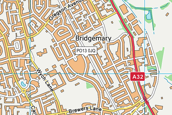 PO13 0JQ map - OS VectorMap District (Ordnance Survey) PO13 0JQ map - OS VectorMap District (Ordnance Survey)