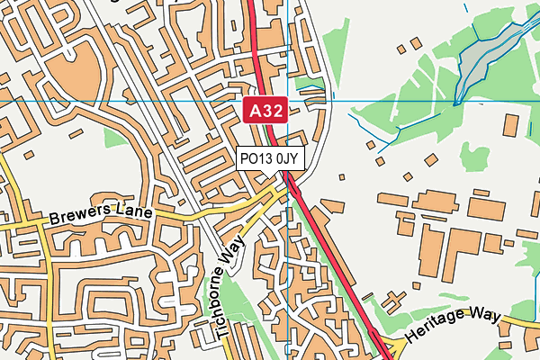PO13 0JY map - OS VectorMap District (Ordnance Survey) PO13 0JY map - OS VectorMap District (Ordnance Survey)
