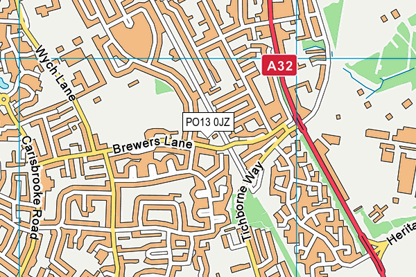 PO13 0JZ map - OS VectorMap District (Ordnance Survey) PO13 0JZ map - OS VectorMap District (Ordnance Survey)