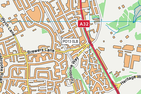 PO13 0LB map - OS VectorMap District (Ordnance Survey) PO13 0LB map - OS VectorMap District (Ordnance Survey)