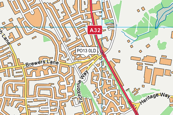 PO13 0LD map - OS VectorMap District (Ordnance Survey) PO13 0LD map - OS VectorMap District (Ordnance Survey)