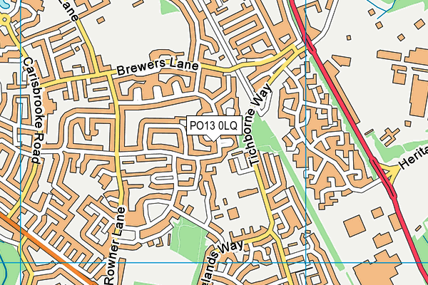 PO13 0LQ map - OS VectorMap District (Ordnance Survey) PO13 0LQ map - OS VectorMap District (Ordnance Survey)
