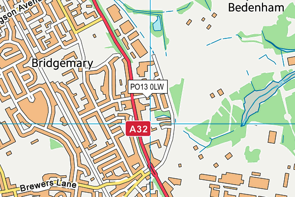 PO13 0LW map - OS VectorMap District (Ordnance Survey) PO13 0LW map - OS VectorMap District (Ordnance Survey)