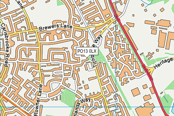 PO13 0LX map - OS VectorMap District (Ordnance Survey) PO13 0LX map - OS VectorMap District (Ordnance Survey)
