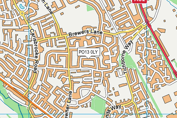 PO13 0LY map - OS VectorMap District (Ordnance Survey) PO13 0LY map - OS VectorMap District (Ordnance Survey)