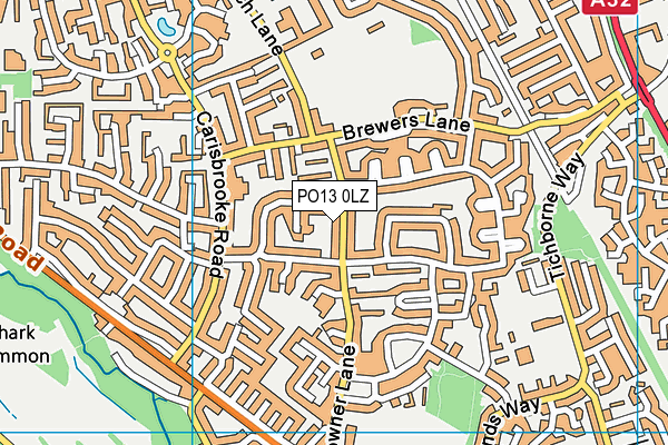 PO13 0LZ map - OS VectorMap District (Ordnance Survey) PO13 0LZ map - OS VectorMap District (Ordnance Survey)
