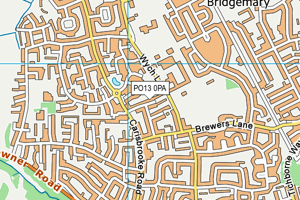 PO13 0PA map - OS VectorMap District (Ordnance Survey) PO13 0PA map - OS VectorMap District (Ordnance Survey)
