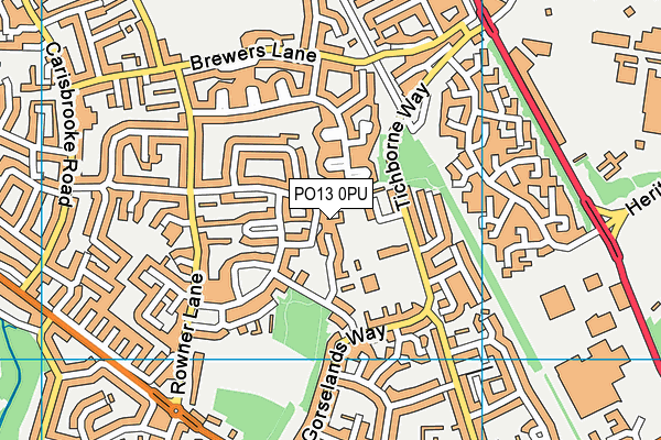PO13 0PU map - OS VectorMap District (Ordnance Survey) PO13 0PU map - OS VectorMap District (Ordnance Survey)
