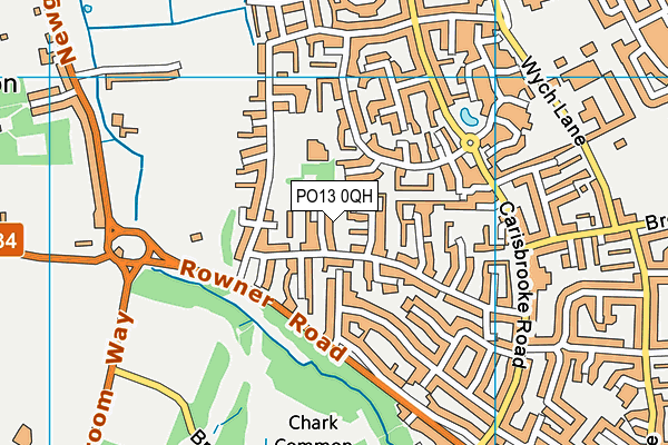 PO13 0QH map - OS VectorMap District (Ordnance Survey)