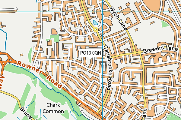 PO13 0QN map - OS VectorMap District (Ordnance Survey) PO13 0QN map - OS VectorMap District (Ordnance Survey)
