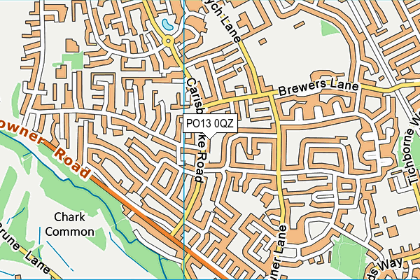 PO13 0QZ map - OS VectorMap District (Ordnance Survey) PO13 0QZ map - OS VectorMap District (Ordnance Survey)