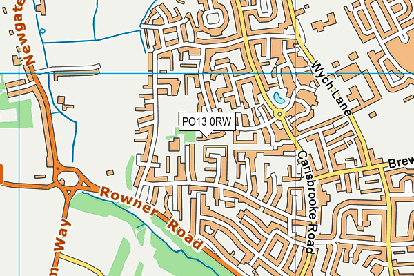 PO13 0RW map - OS VectorMap District (Ordnance Survey) PO13 0RW map - OS VectorMap District (Ordnance Survey)