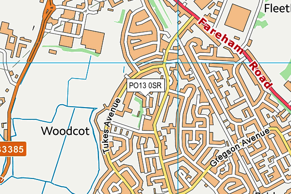 PO13 0SR map - OS VectorMap District (Ordnance Survey) PO13 0SR map - OS VectorMap District (Ordnance Survey)