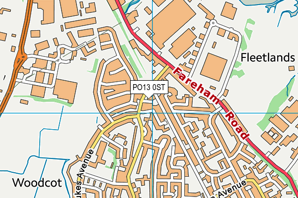 PO13 0ST map - OS VectorMap District (Ordnance Survey)