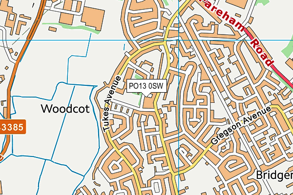 PO13 0SW map - OS VectorMap District (Ordnance Survey) PO13 0SW map - OS VectorMap District (Ordnance Survey)