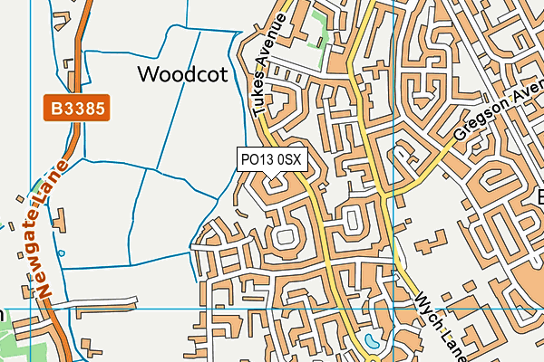 PO13 0SX map - OS VectorMap District (Ordnance Survey) PO13 0SX map - OS VectorMap District (Ordnance Survey)