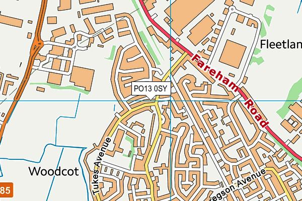 PO13 0SY map - OS VectorMap District (Ordnance Survey) PO13 0SY map - OS VectorMap District (Ordnance Survey)