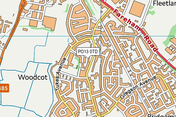 PO13 0TD map - OS VectorMap District (Ordnance Survey) PO13 0TD map - OS VectorMap District (Ordnance Survey)