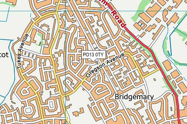 PO13 0TY map - OS VectorMap District (Ordnance Survey) PO13 0TY map - OS VectorMap District (Ordnance Survey)