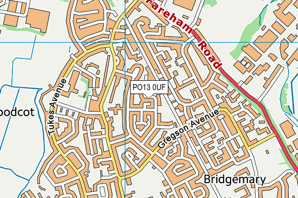 PO13 0UF map - OS VectorMap District (Ordnance Survey)