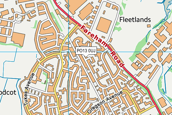 PO13 0UJ map - OS VectorMap District (Ordnance Survey) PO13 0UJ map - OS VectorMap District (Ordnance Survey)