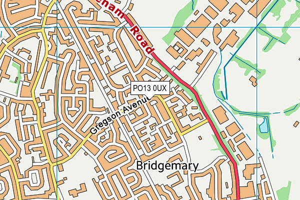 PO13 0UX map - OS VectorMap District (Ordnance Survey) PO13 0UX map - OS VectorMap District (Ordnance Survey)