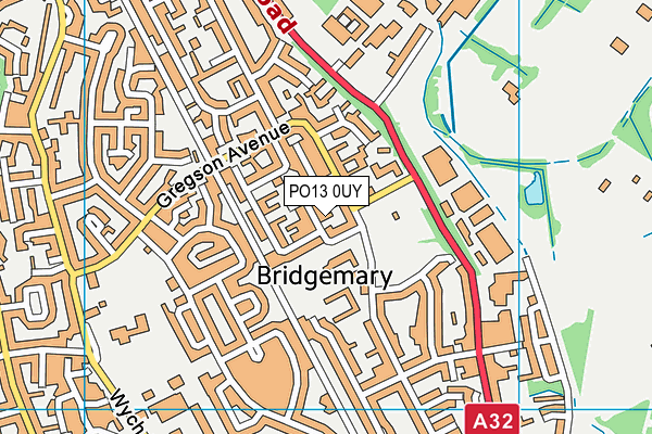 PO13 0UY map - OS VectorMap District (Ordnance Survey) PO13 0UY map - OS VectorMap District (Ordnance Survey)