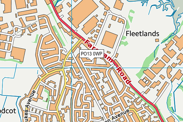 PO13 0WP map - OS VectorMap District (Ordnance Survey)