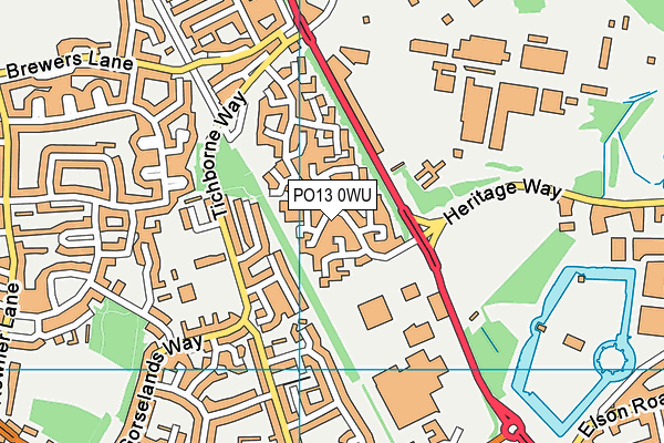 PO13 0WU map - OS VectorMap District (Ordnance Survey) PO13 0WU map - OS VectorMap District (Ordnance Survey)