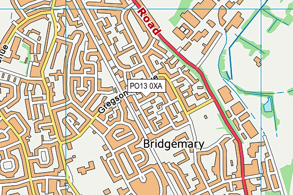 PO13 0XA map - OS VectorMap District (Ordnance Survey)