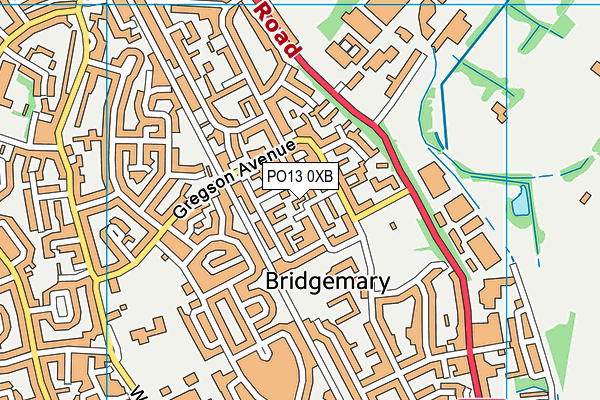 PO13 0XB map - OS VectorMap District (Ordnance Survey)