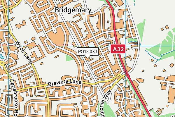 PO13 0XJ map - OS VectorMap District (Ordnance Survey) PO13 0XJ map - OS VectorMap District (Ordnance Survey)