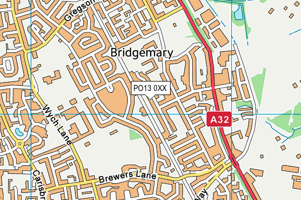 PO13 0XX map - OS VectorMap District (Ordnance Survey) PO13 0XX map - OS VectorMap District (Ordnance Survey)