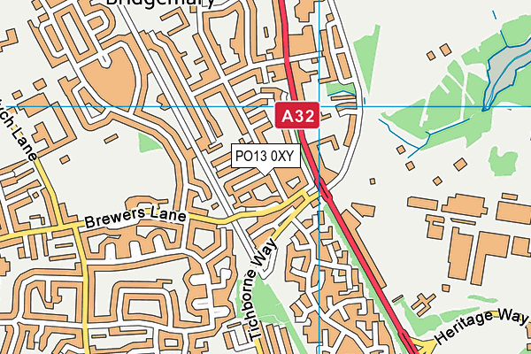 PO13 0XY map - OS VectorMap District (Ordnance Survey) PO13 0XY map - OS VectorMap District (Ordnance Survey)