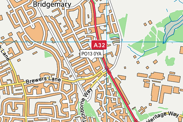 PO13 0YA map - OS VectorMap District (Ordnance Survey) PO13 0YA map - OS VectorMap District (Ordnance Survey)