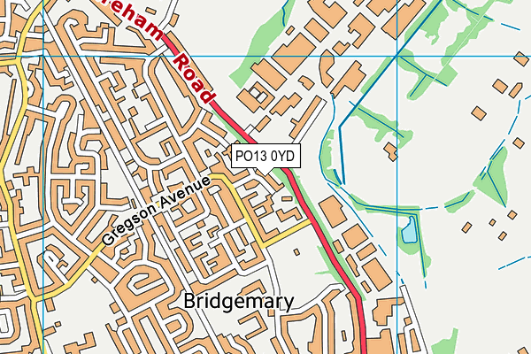 PO13 0YD map - OS VectorMap District (Ordnance Survey) PO13 0YD map - OS VectorMap District (Ordnance Survey)