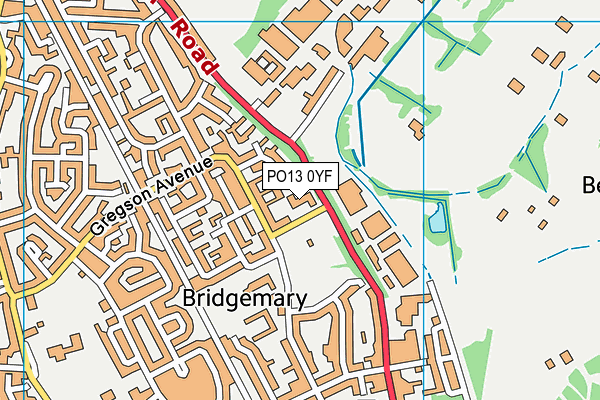 PO13 0YF map - OS VectorMap District (Ordnance Survey) PO13 0YF map - OS VectorMap District (Ordnance Survey)