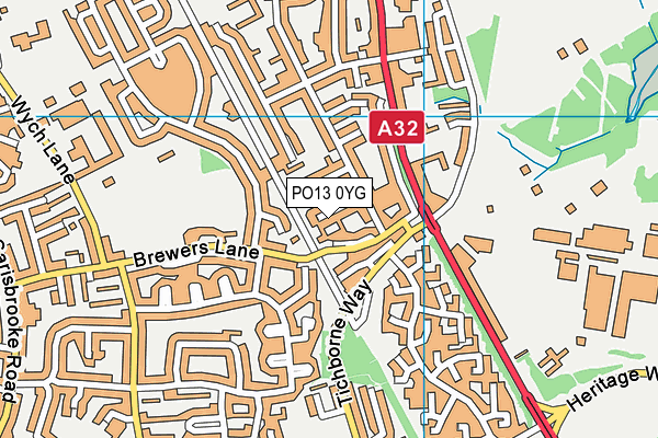 PO13 0YG map - OS VectorMap District (Ordnance Survey)