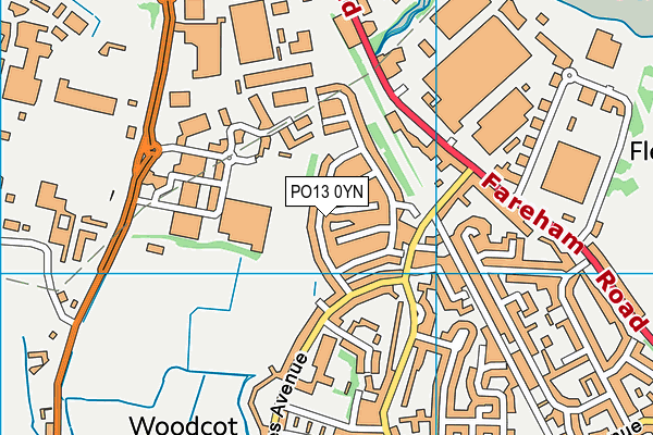 PO13 0YN map - OS VectorMap District (Ordnance Survey) PO13 0YN map - OS VectorMap District (Ordnance Survey)