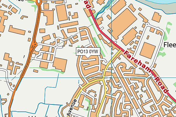 PO13 0YW map - OS VectorMap District (Ordnance Survey) PO13 0YW map - OS VectorMap District (Ordnance Survey)