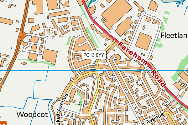 PO13 0YY map - OS VectorMap District (Ordnance Survey) PO13 0YY map - OS VectorMap District (Ordnance Survey)