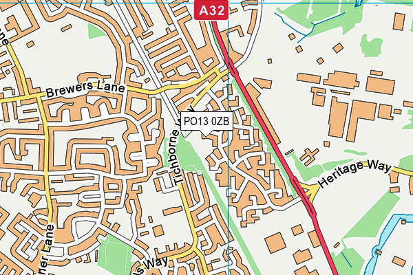 PO13 0ZB map - OS VectorMap District (Ordnance Survey) PO13 0ZB map - OS VectorMap District (Ordnance Survey)