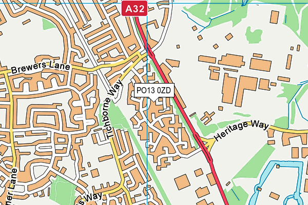 PO13 0ZD map - OS VectorMap District (Ordnance Survey) PO13 0ZD map - OS VectorMap District (Ordnance Survey)
