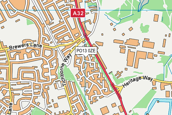 PO13 0ZE map - OS VectorMap District (Ordnance Survey) PO13 0ZE map - OS VectorMap District (Ordnance Survey)