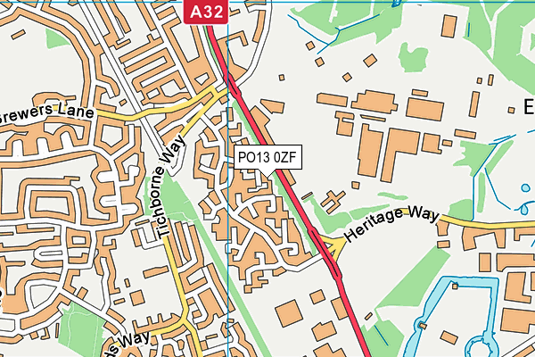 PO13 0ZF map - OS VectorMap District (Ordnance Survey) PO13 0ZF map - OS VectorMap District (Ordnance Survey)