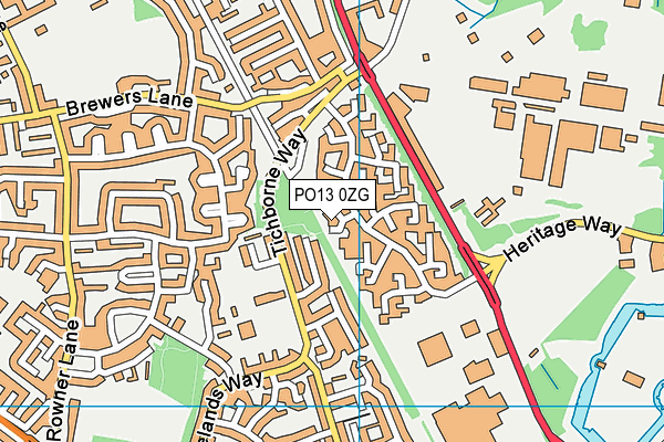 PO13 0ZG map - OS VectorMap District (Ordnance Survey) PO13 0ZG map - OS VectorMap District (Ordnance Survey)