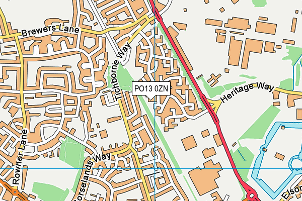 PO13 0ZN map - OS VectorMap District (Ordnance Survey) PO13 0ZN map - OS VectorMap District (Ordnance Survey)